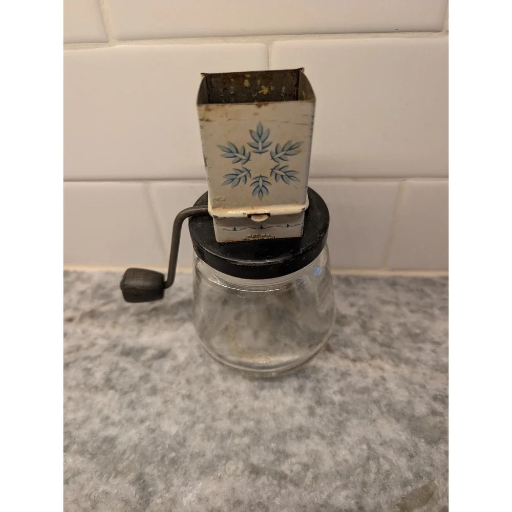 Vintage Androck Nut Grinder/Chopper Metal with Glass Jar & Handle Made in U.S.A.
